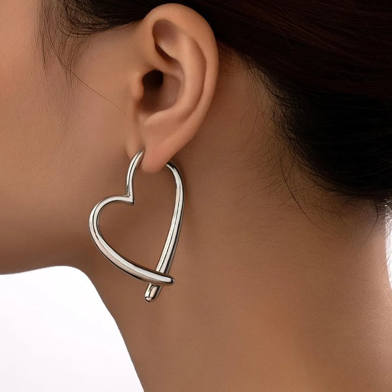 Women Love Heart Fashion Earrings Minimal Jewelry