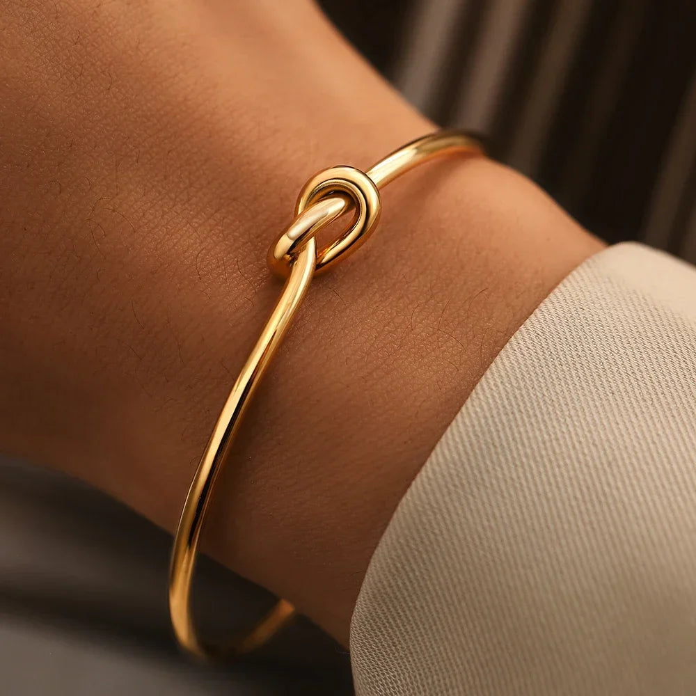 Stainless Steel Woven Twist Vintage Bracelet Streetwear Jewelry