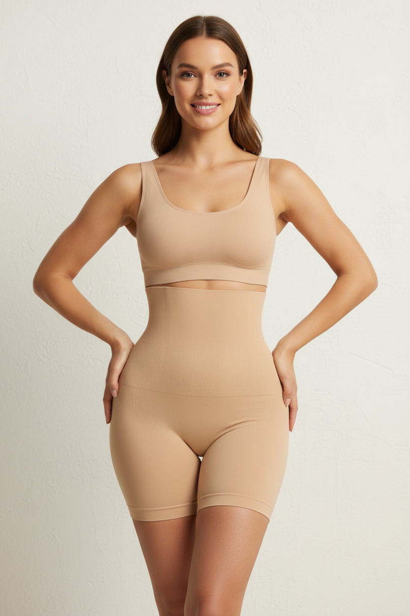 High Waist Tummy Control Mid Thigh Body Shaper Shorts for Women