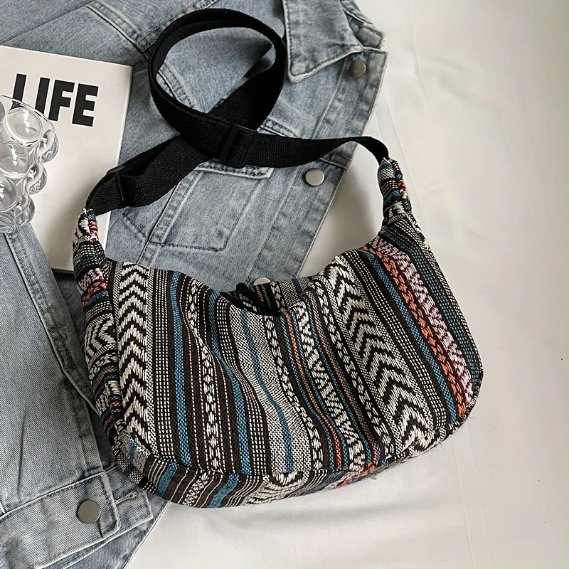 Tribal Style Foldable Crossbody Shoulder Bag for Women