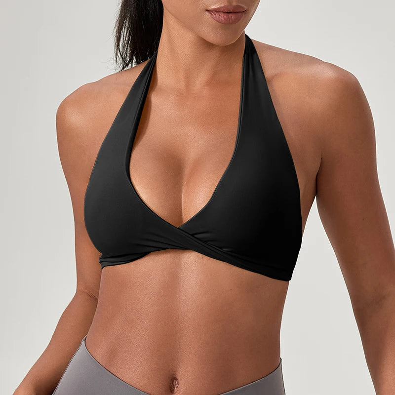 Women Halter Stylish Neck Sports Bra
