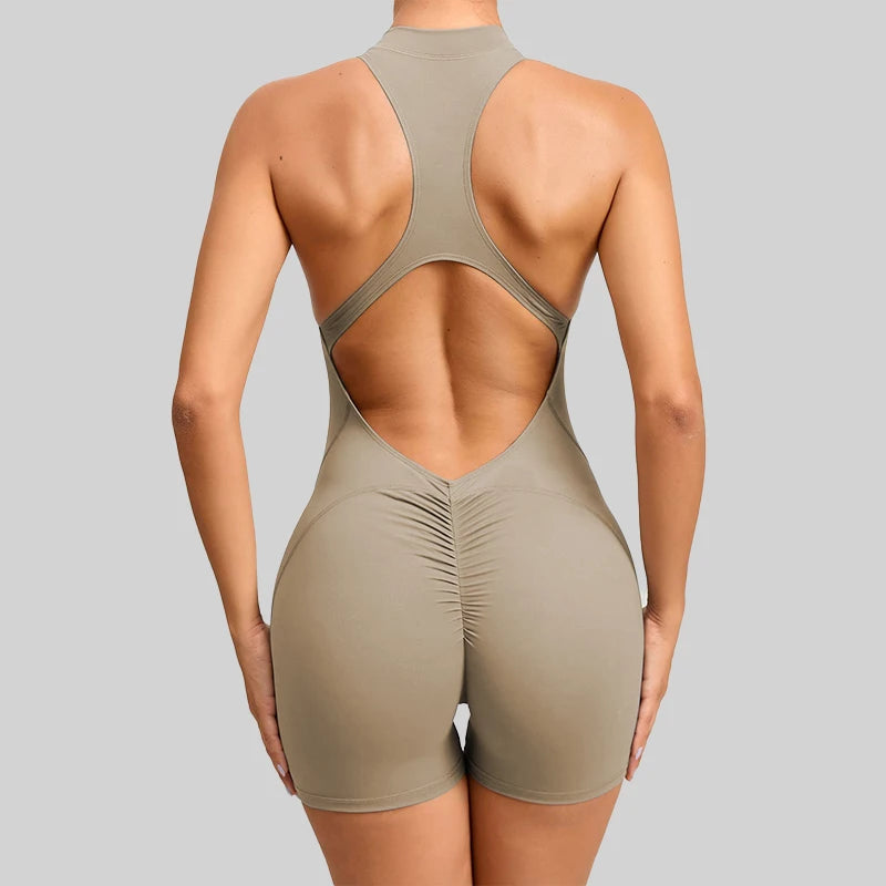 Women Sleeveless Sports Jumpsuit Yoga Romper Fitness Bodysuit