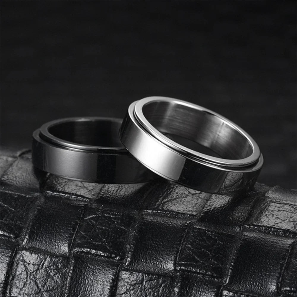 Men Stainless Steel Spinner Fidget Ring