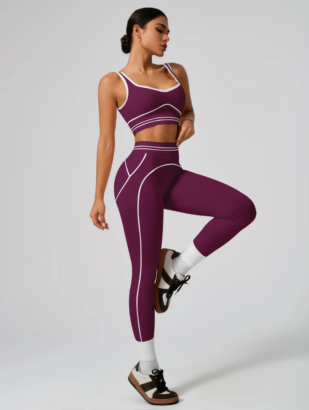 Women Seamless Yoga Set Sports Bra and High Waist Leggings Fitness Outfit