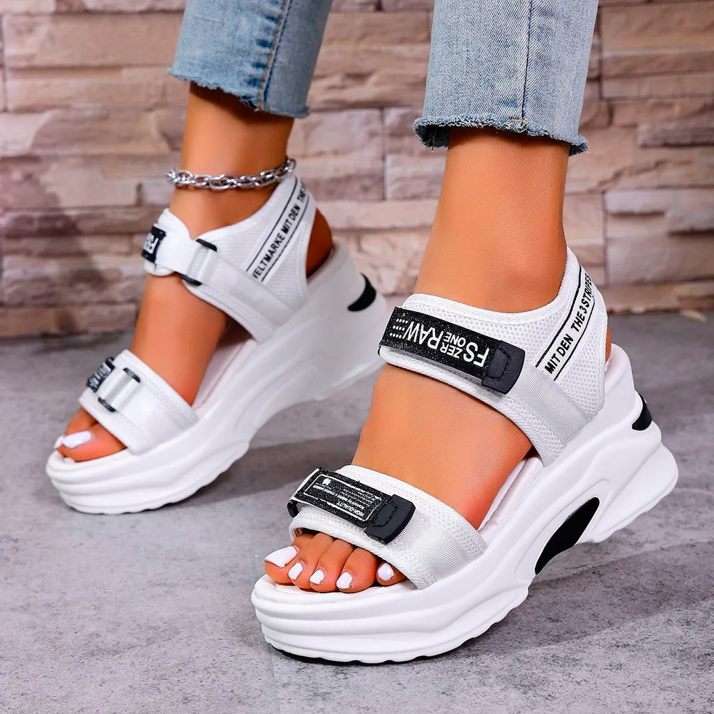 Women Platform Wedge Velcro Sandals