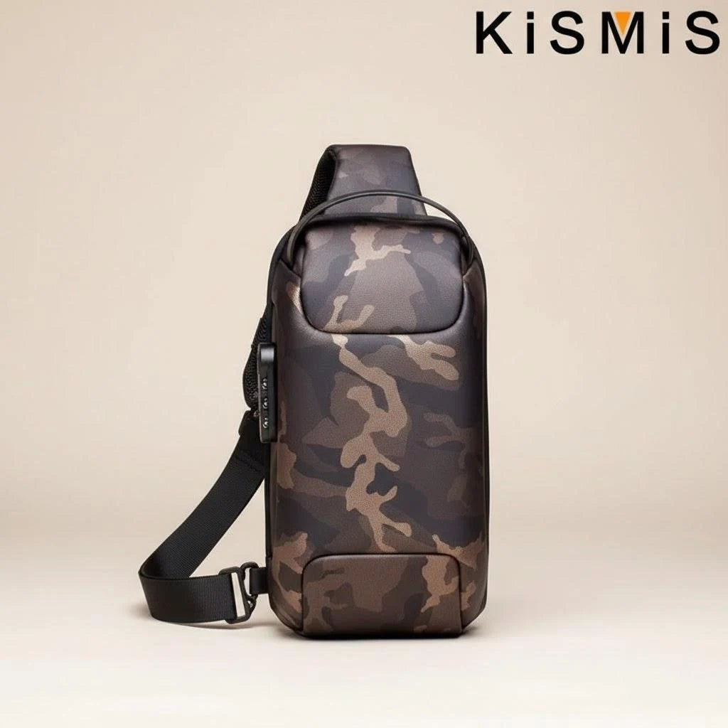 Waterproof Anti Theft USB Charging Crossbody Bag for Men