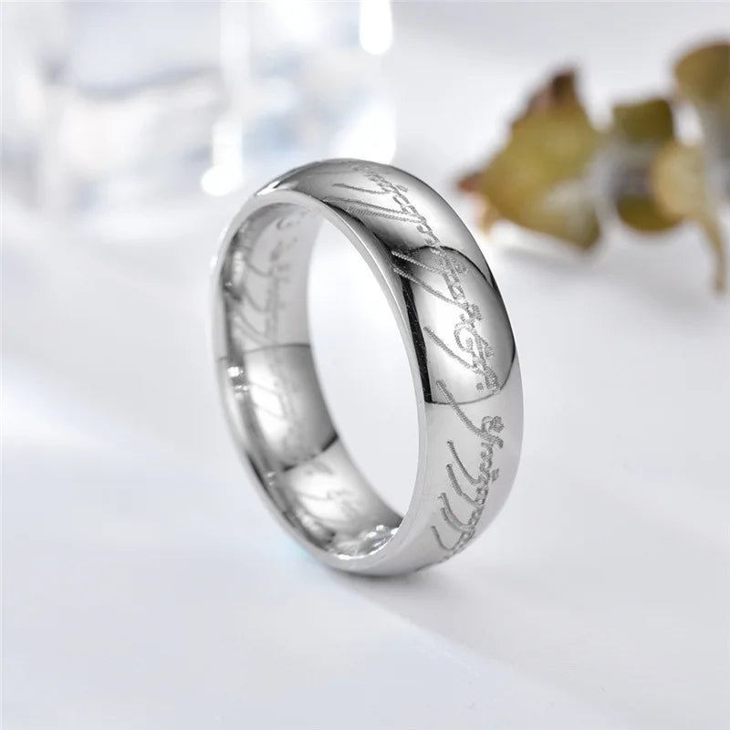 Men Stainless Steel Laser Engraving Exquisite Ring