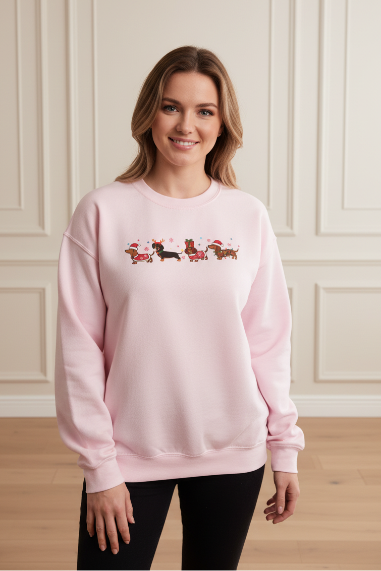 Women Christmas Dachshund Graphic Sweatshirt