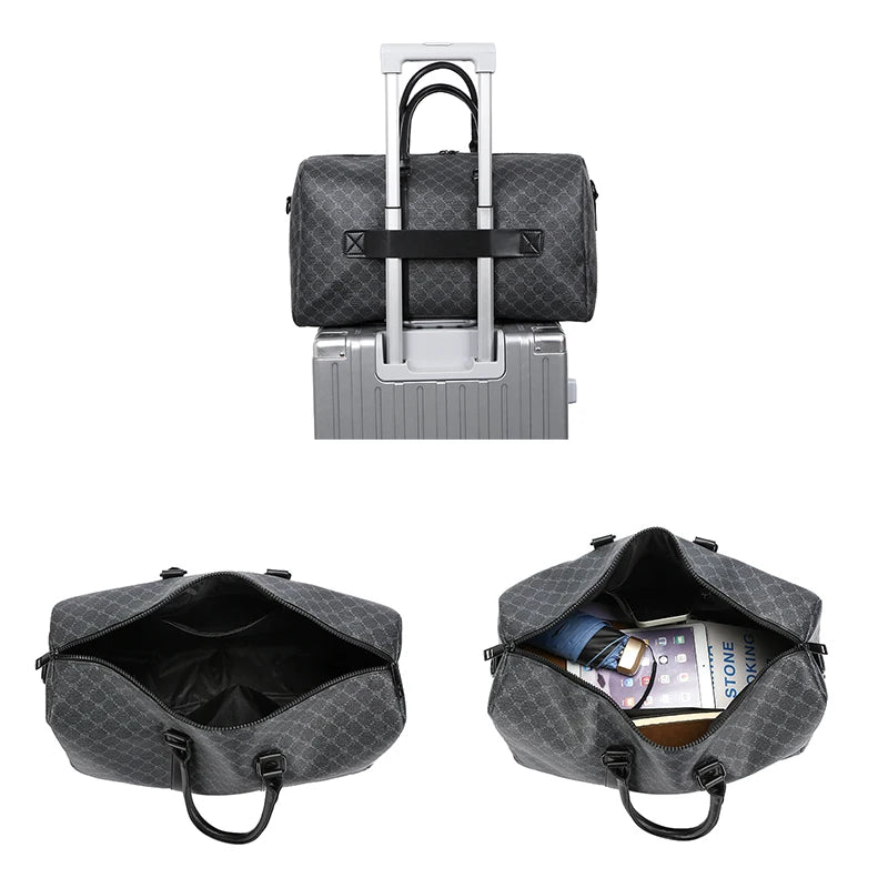 Large Capacity Black Business Travel Shoulder Bag for Men