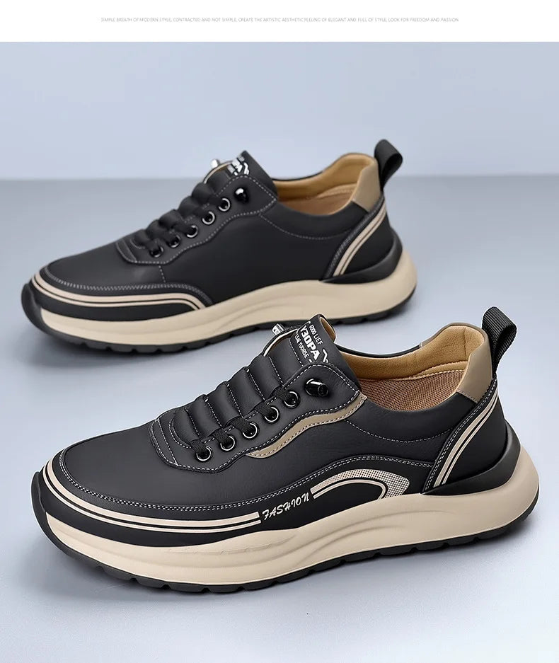Men Waterproof Leather Slip On Loafers