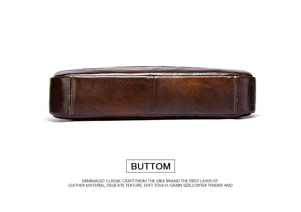 Genuine Leather Business Laptop Briefcase Messenger Bag for Men