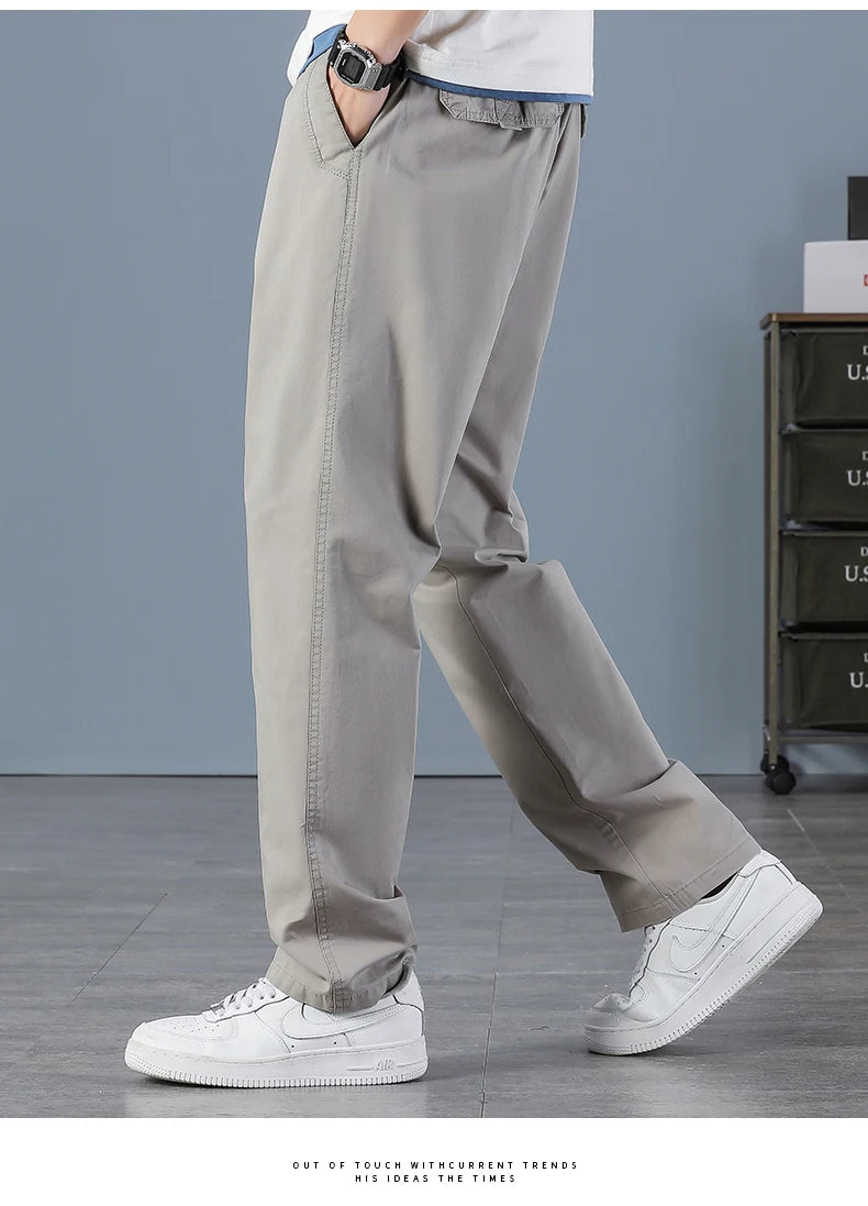 Mens Cargo Pants Cotton Work Wear Summer