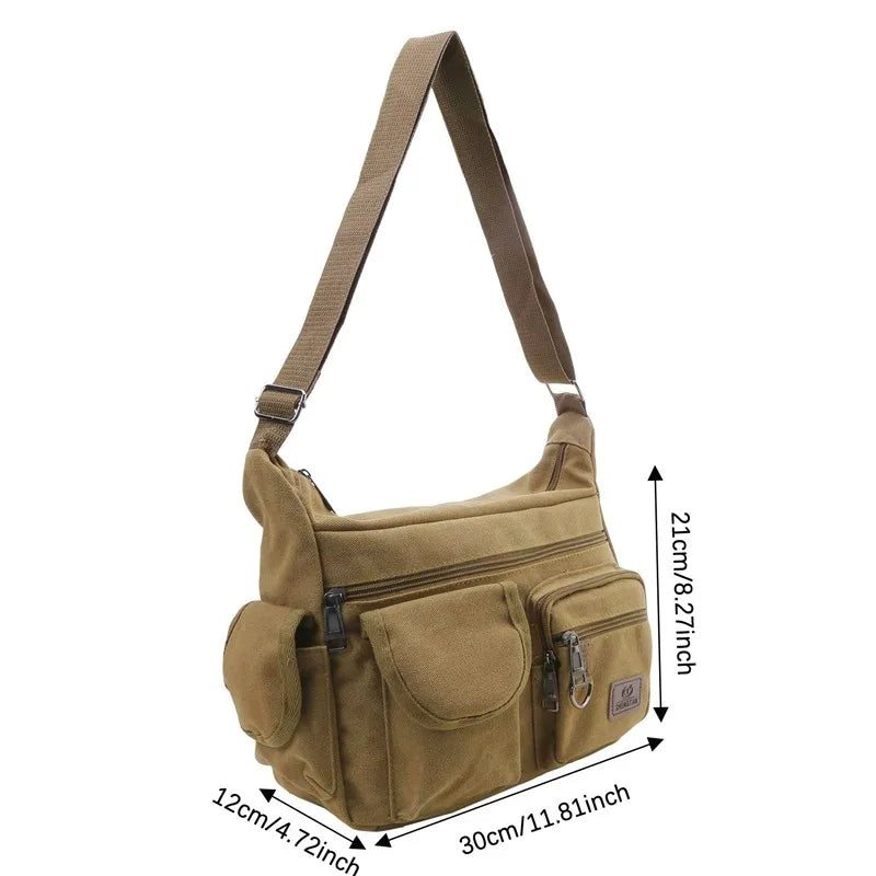Large Capacity Canvas Crossbody Shoulder Bag for Men