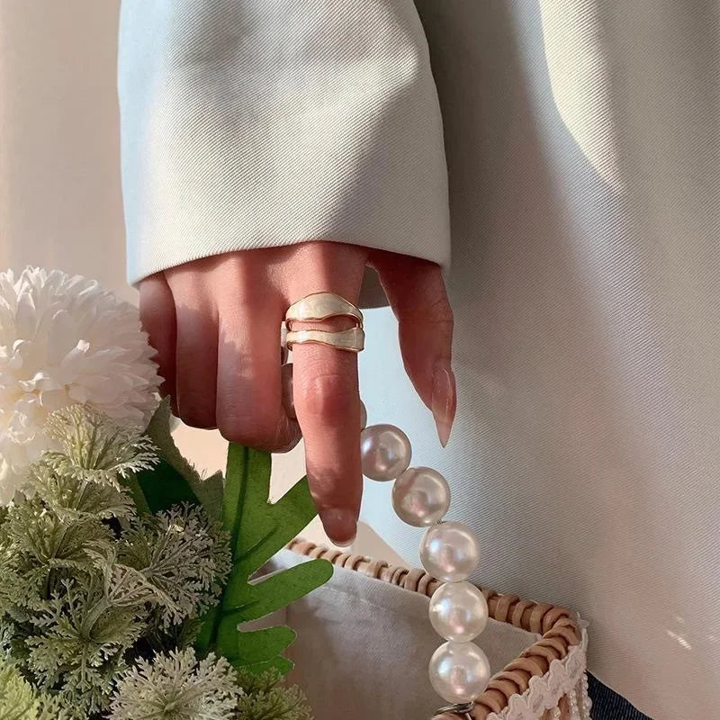 Women Vintage Enamel Adjustable Geometric Ring Jewelry