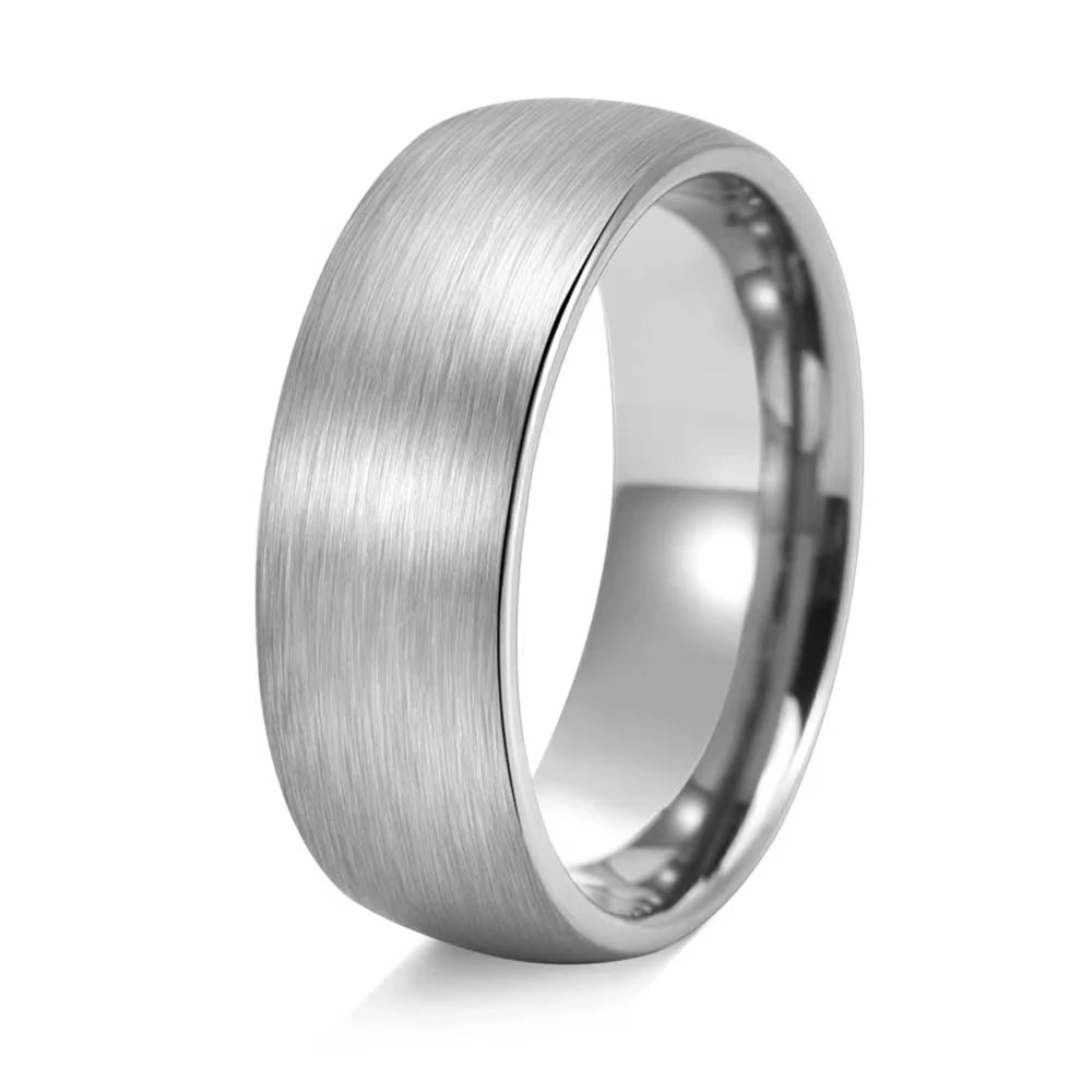 Men Groove Matte Stainless Steel Ring