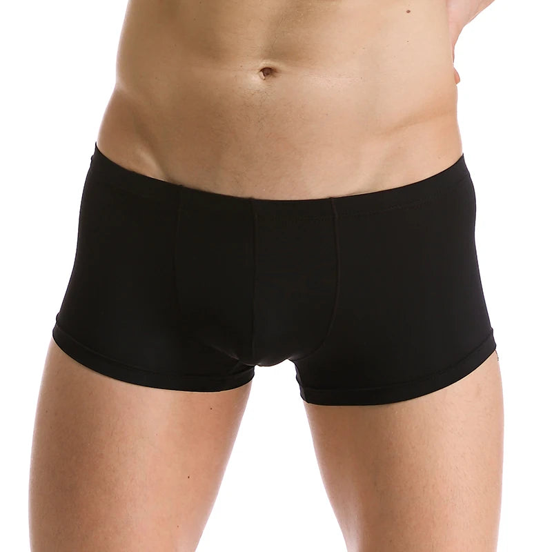 Ice Silk Seamless Boxer Shorts for Men