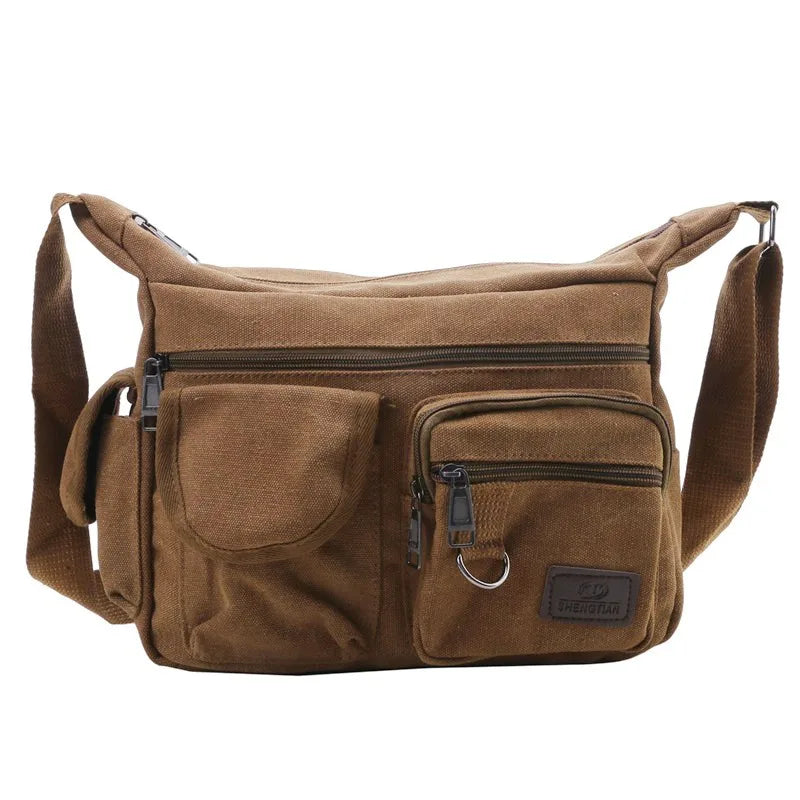 Large Capacity Canvas Crossbody Shoulder Bag for Men