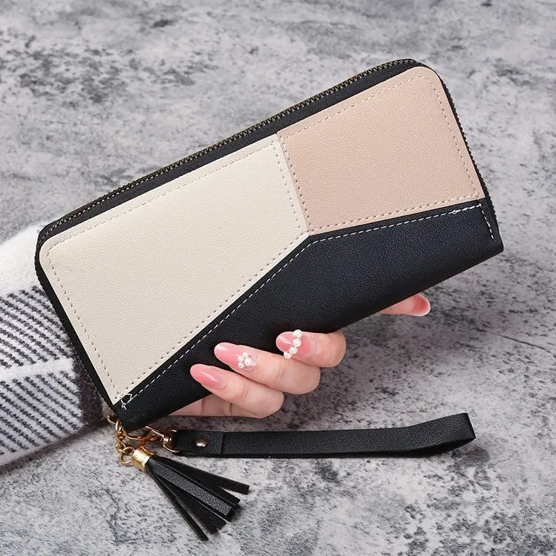 Long Zipper PU Leather Clutch Wallet for Women