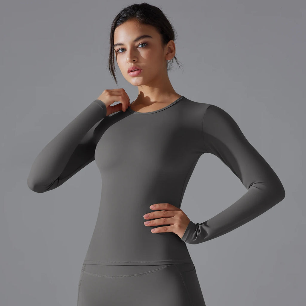 Women Long Sleeve Dry Fit Breathable Fitness Top