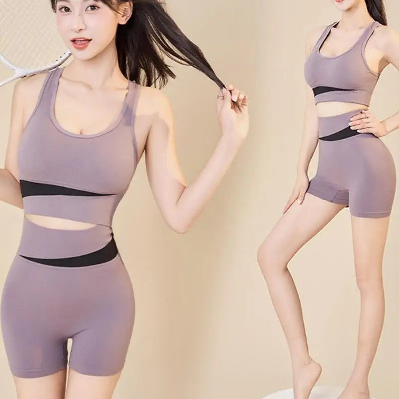 Women Quick Dry Yoga Set High Waist Butt Lifting Fitness Outfit