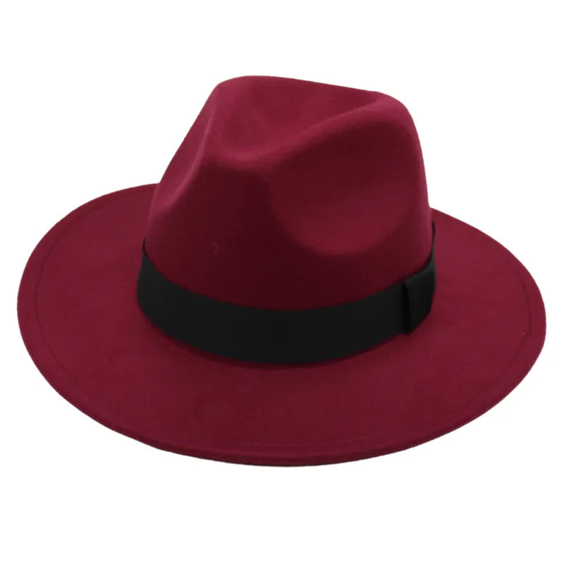 Men Woolen Wide Brim Jazz Hat Fashion Style