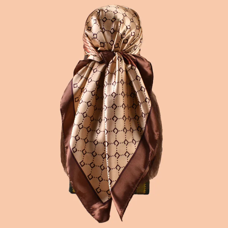 Women Summer Beach Accessory Fashion Satin Square Scarf