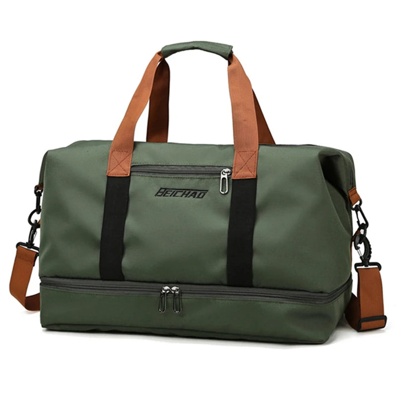 Large Capacity Waterproof Travel Bag with Dry Wet Separation