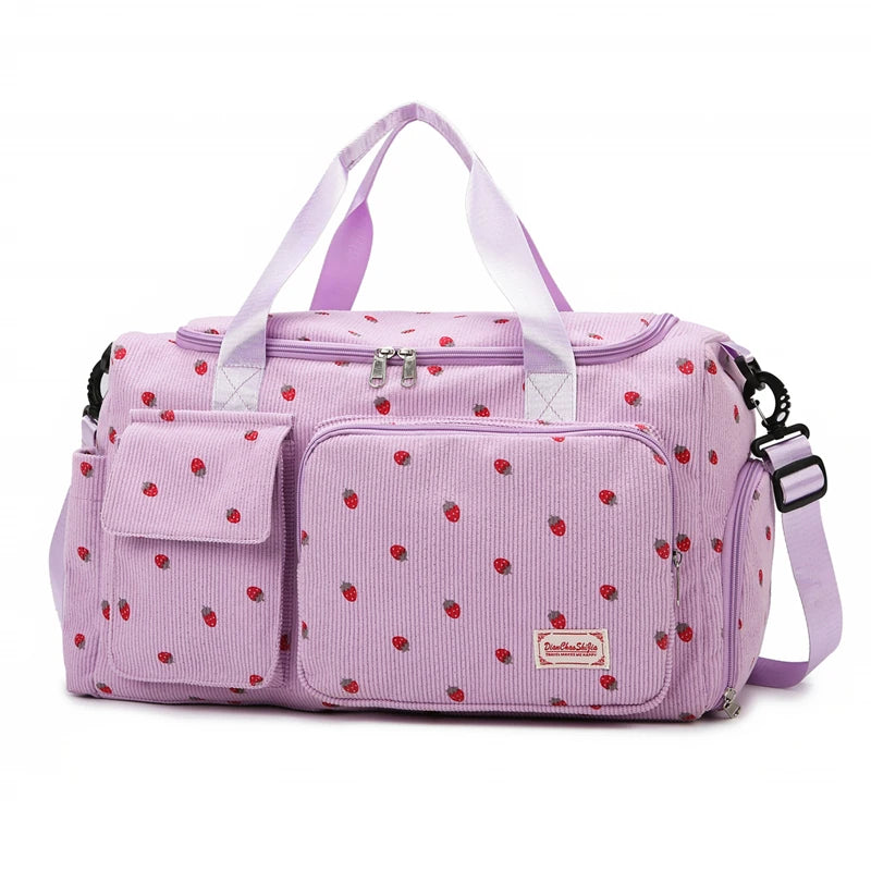 Large Capacity Corduroy Travel Tote Bag for Women