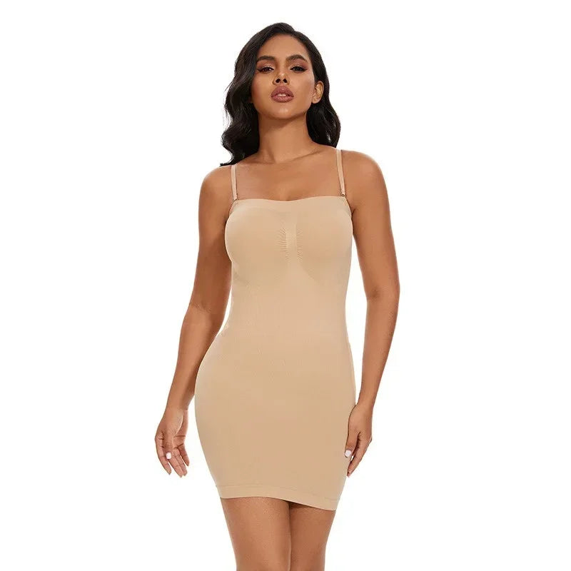 Strapless Seamless Belly Control Shapewear Slip Dress for Women