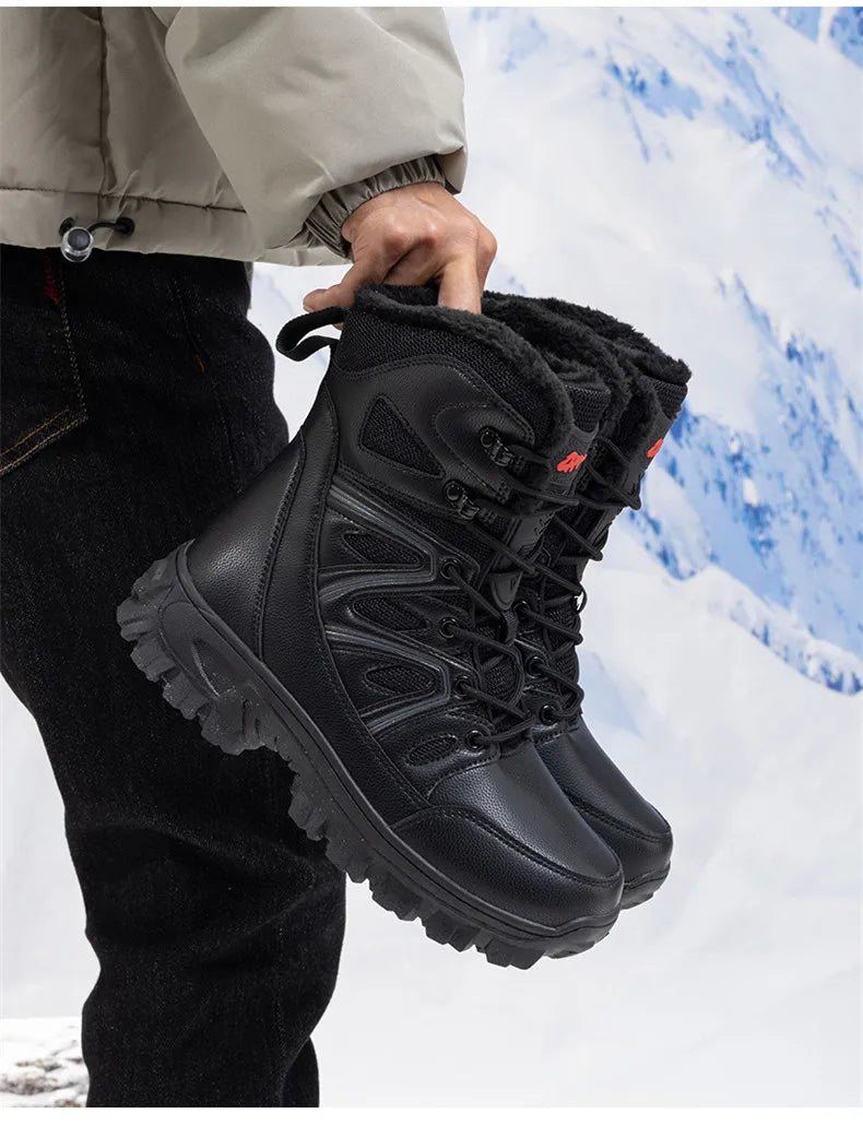 Men Winter Men Snow Boots Super Warm Men Hiking Boots High Quality Waterproof Leather Men's Boots Outdoor Motorcycle Boots