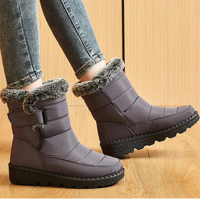 Women Fur Lined Waterproof Winter Boots