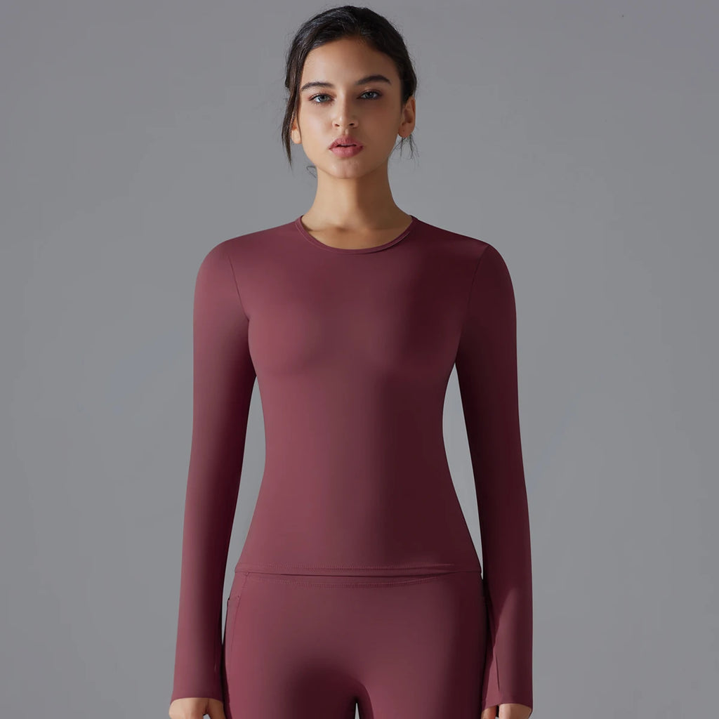 Women Long Sleeve Dry Fit Breathable Fitness Top