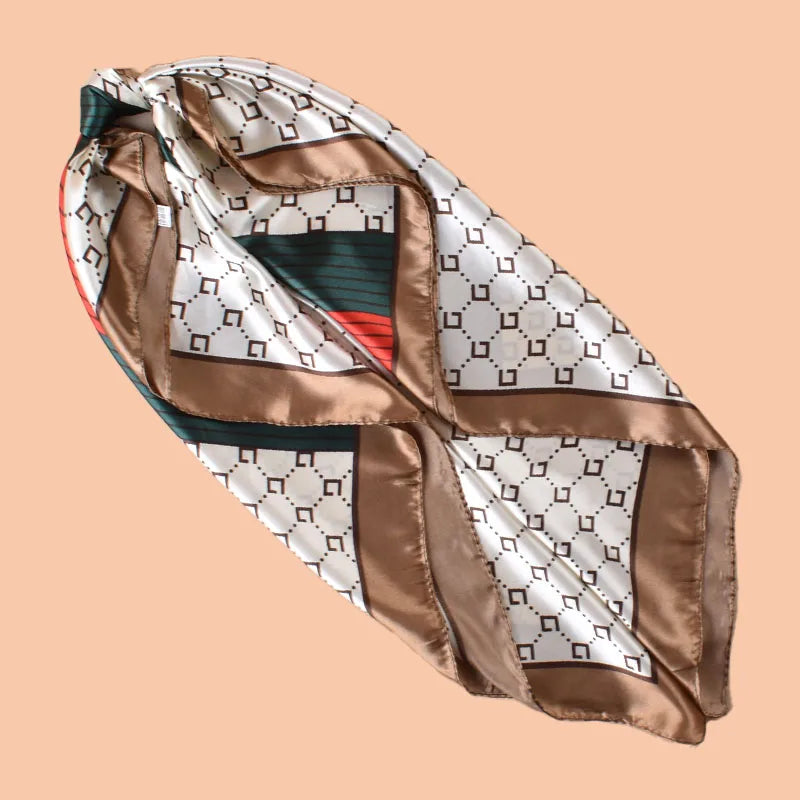 Women Summer Beach Accessory Fashion Satin Square Scarf