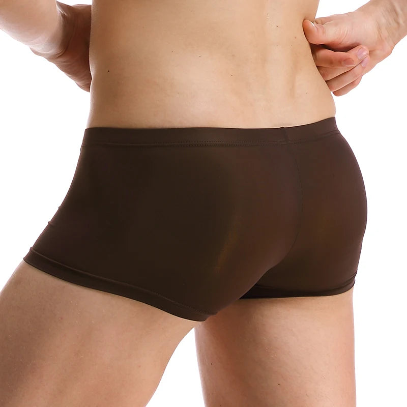 Ice Silk Seamless Boxer Shorts for Men
