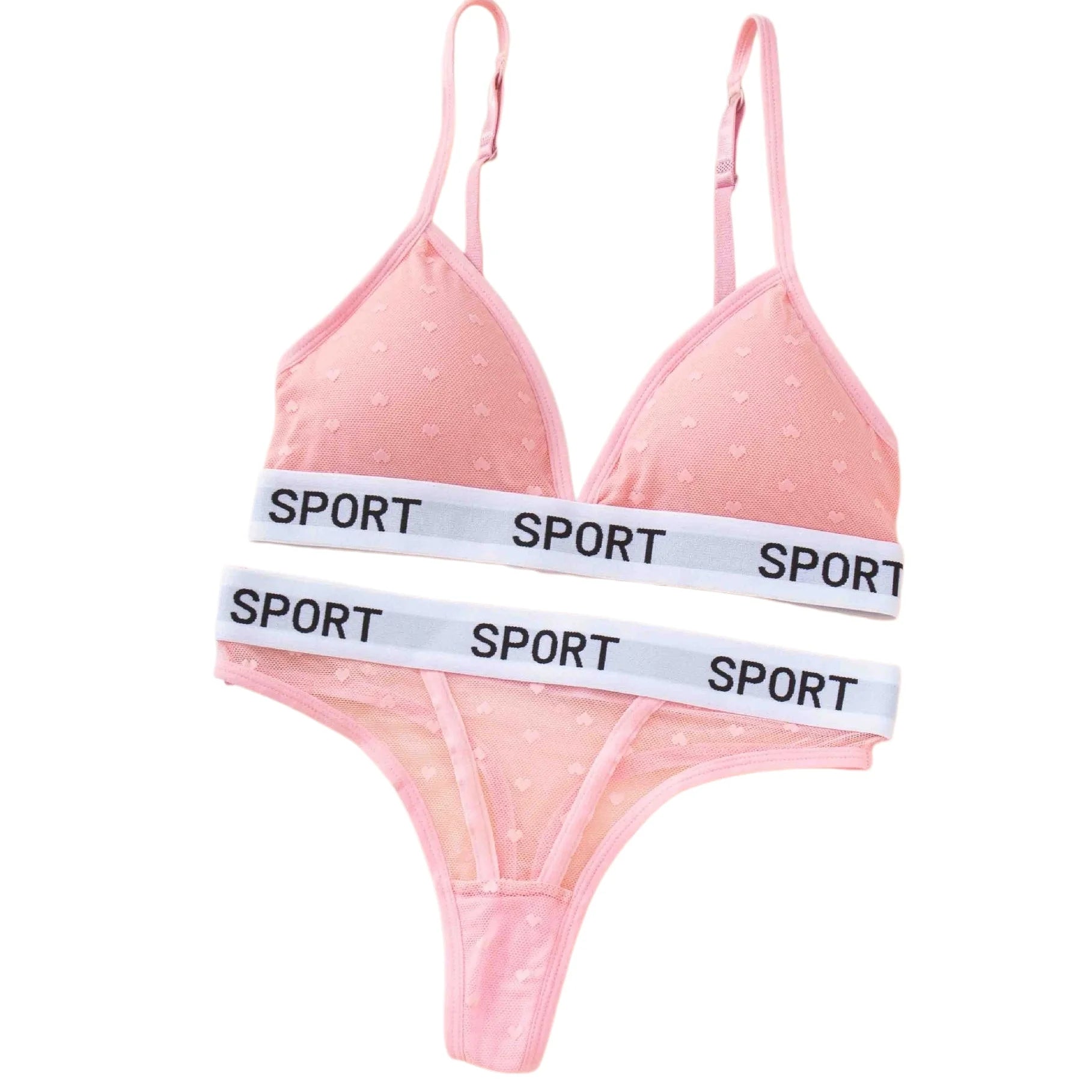 Sheer Lace Bralette and Thong Set for Women