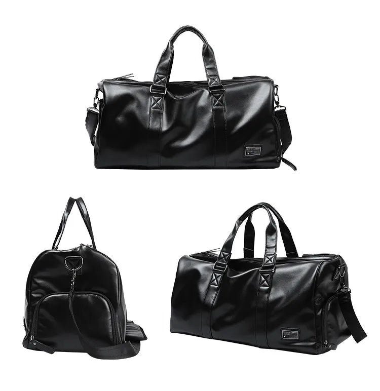 Mate Elan Vintage Leather Travel Tote Bag for Men with Shoe Compartment