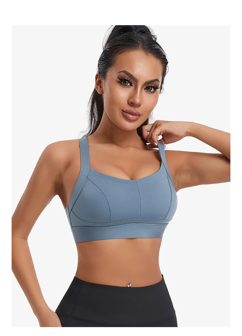 Women High Impact Cross Back Padded Sports Bra