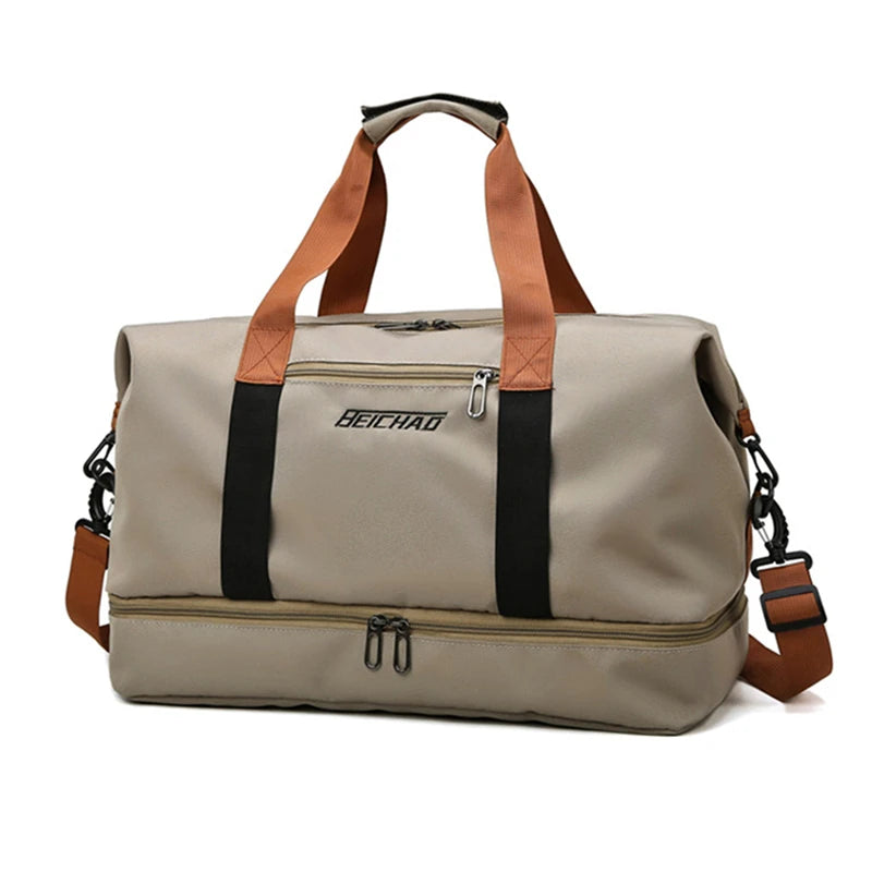 Large Capacity Waterproof Travel Bag with Dry Wet Separation