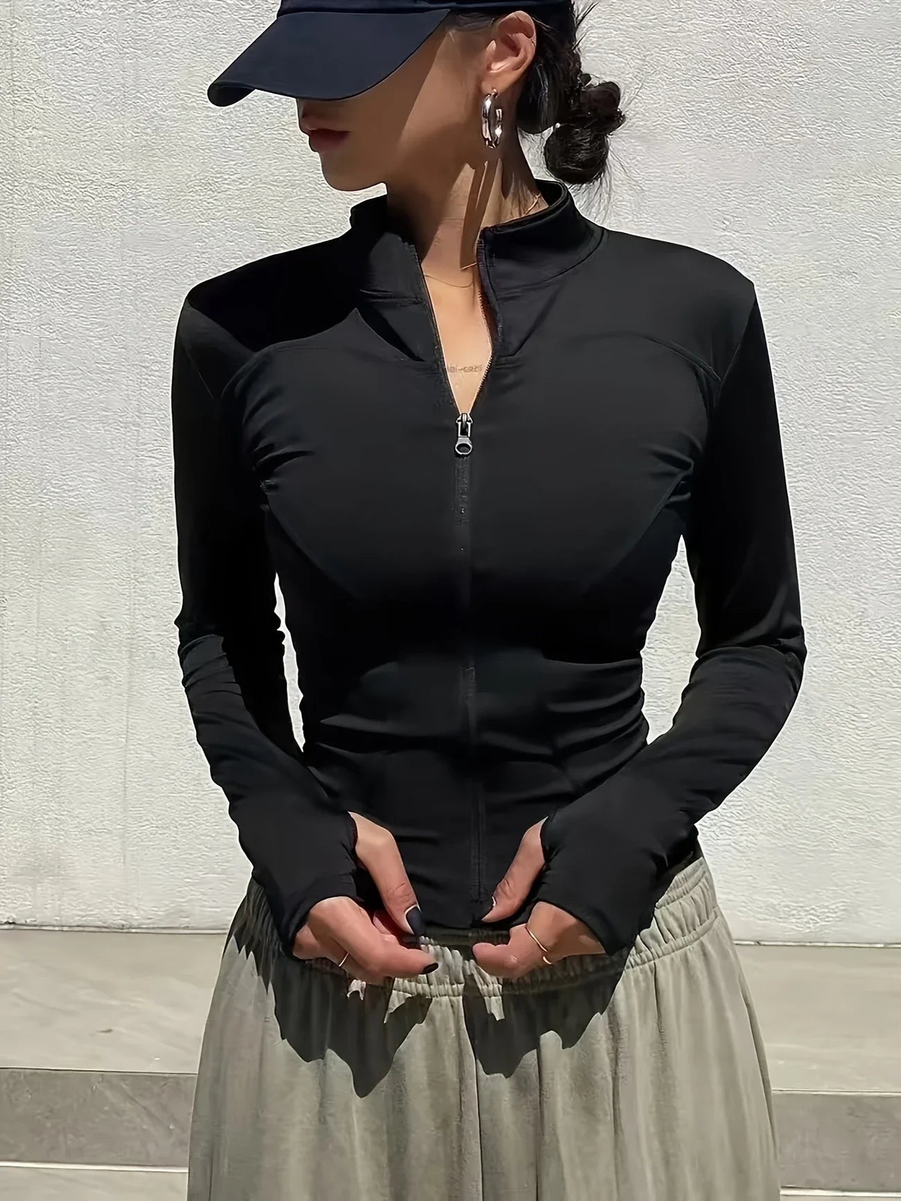 Women Quick Dry Pilates Sweatshirt Gym Workout Running Activewear