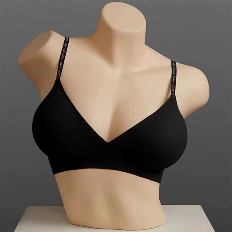 Seamless Deep V Push Up Wireless Bralette for Women