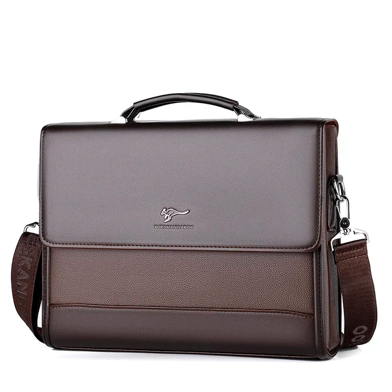 PU Leather Business Laptop Tote Briefcase Bag for Men