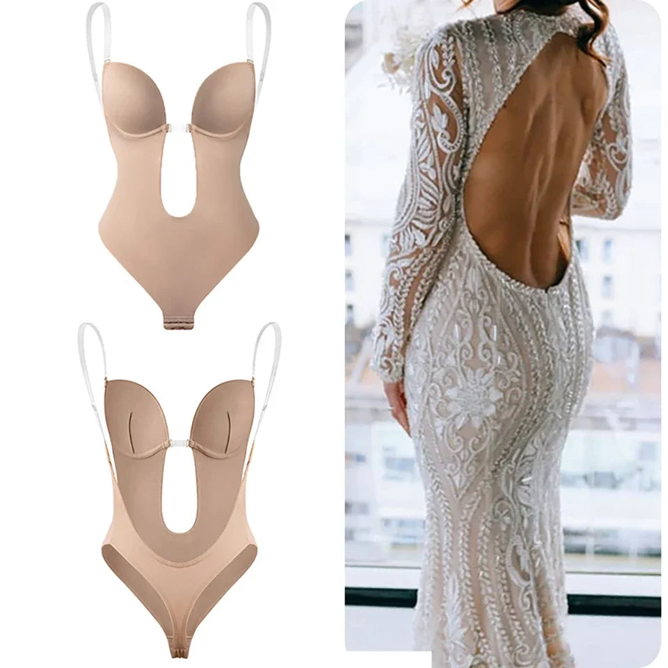Backless Tummy Control Full Body Shapewear Bodysuit for Women