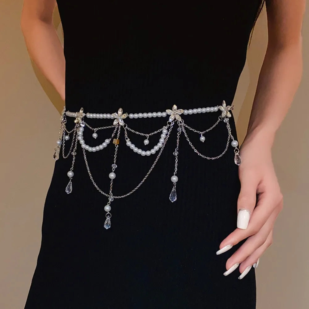 Women Tassel Waist Chain Belt Bridal Body Jewelry