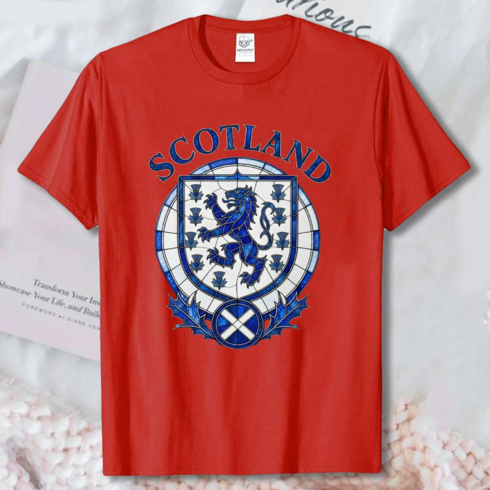Scotland Soccer Mosaic Graphic Cotton T Shirt for Men