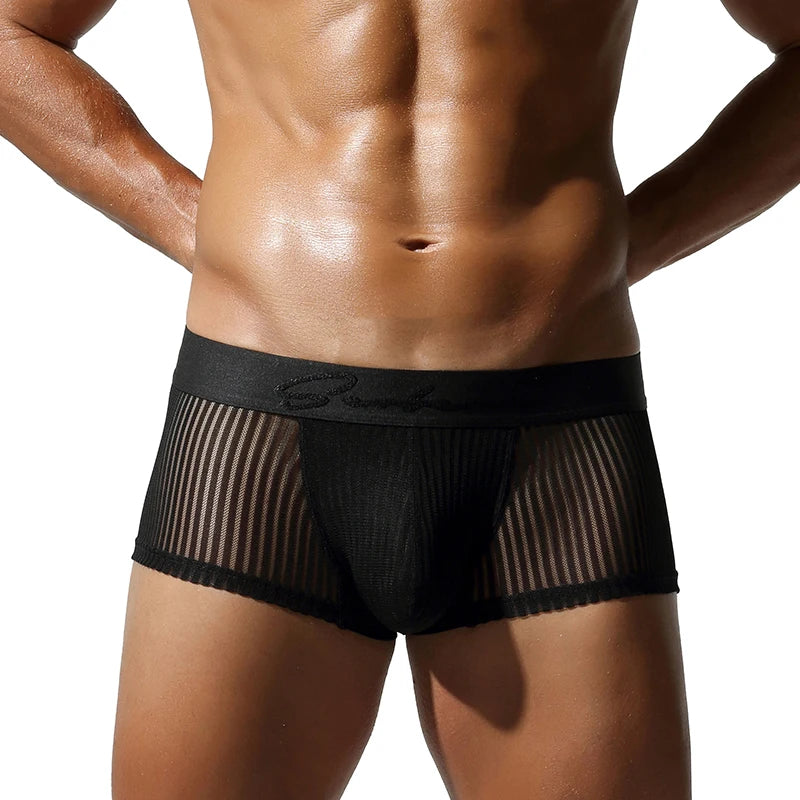 Breathable Solid Color Boxer Shorts for Men