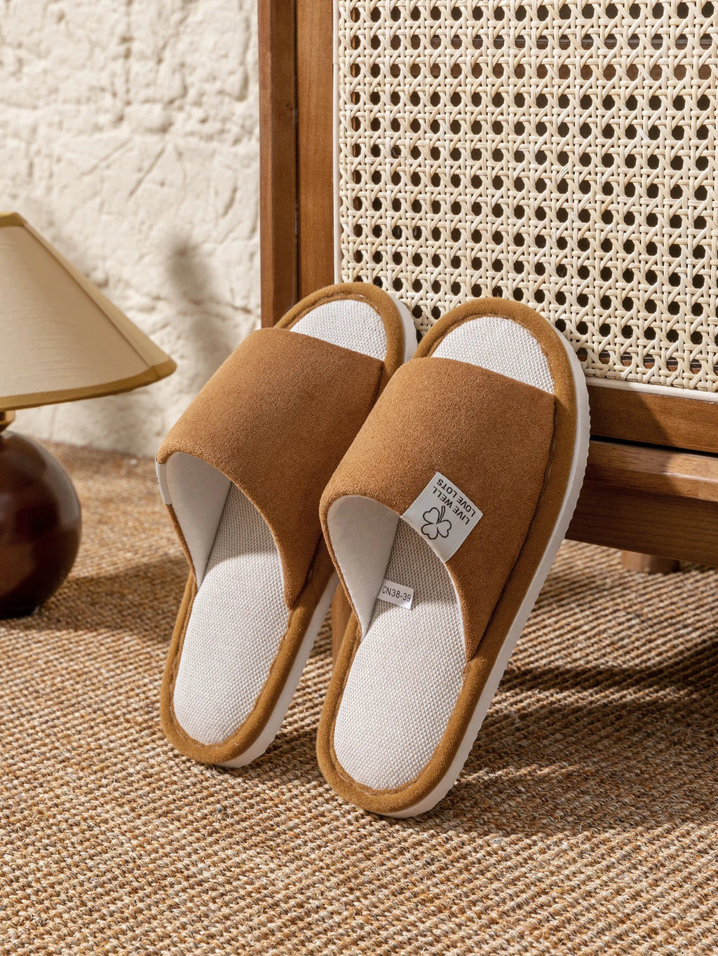 Men Linen Indoor House Slippers