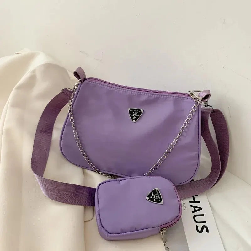 Portable Nylon Crossbody Underarm Bag for Women