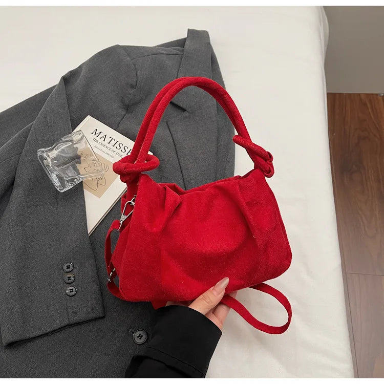Retro Suede Crossbody Shoulder Bag for Women