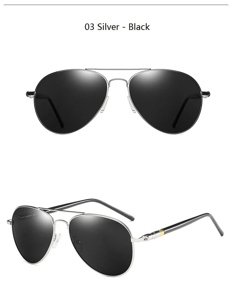 Men Vintage Black Pilot Designer Driving Sunglasses