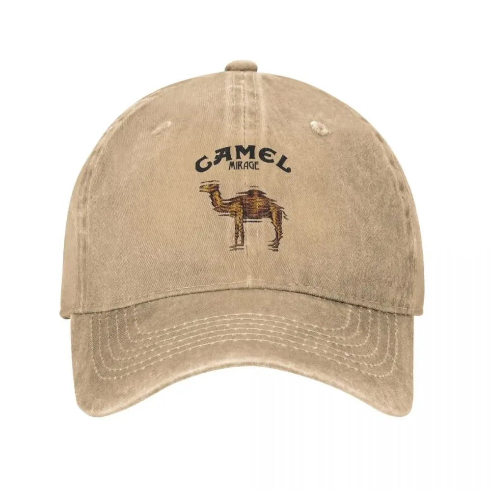 Men Camel Trucker Hat Vintage Outdoor Cap